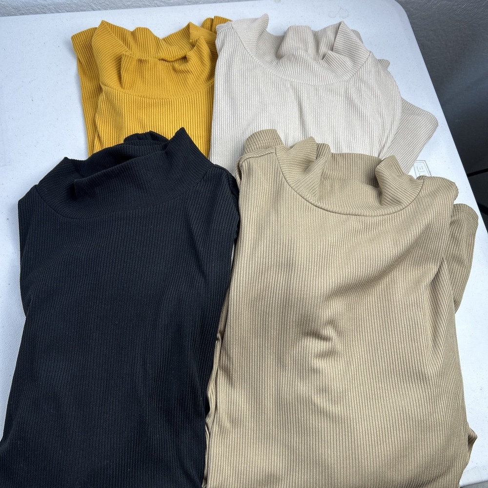 Lot of 4 No Boundaries (NoBo) Mock Turtleneck Long Sleeve Ribbed 2XL and 3XL